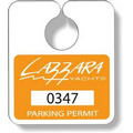 .020 White Gloss Plastic Parking Tag / Permit (3.13"x3.63"), Spot Colors